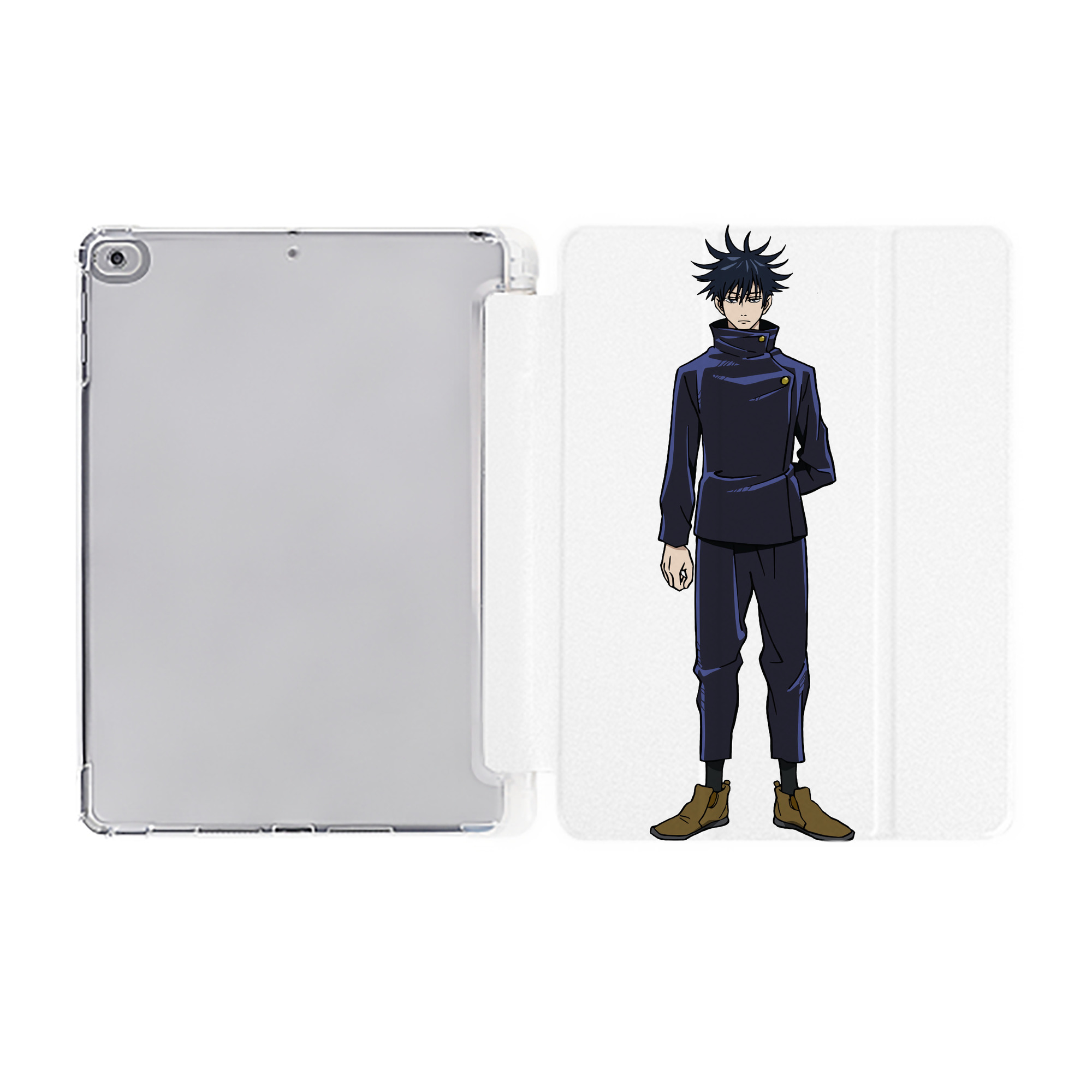 （画像用） 呪術廻戦 Jujutsu Kaisen IPad ケース ペン収納付き 三つ折りスタンド PUレザー×シリコン 対応機種9.5/10.5/10.9インチ